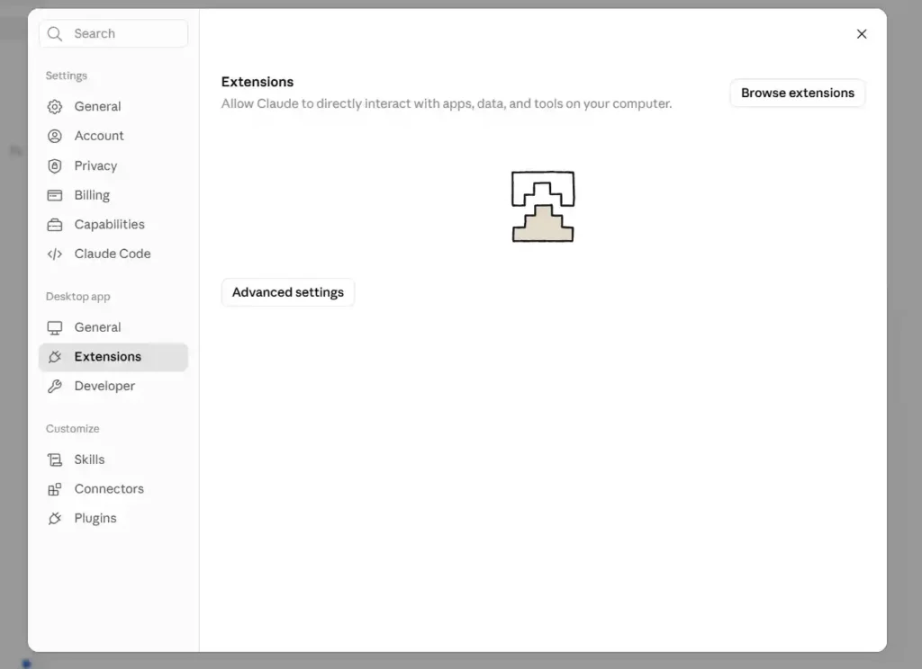 Click on Extensions.
