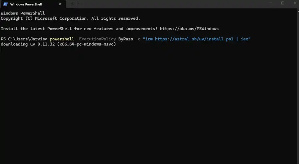 Install uv in PowerShell