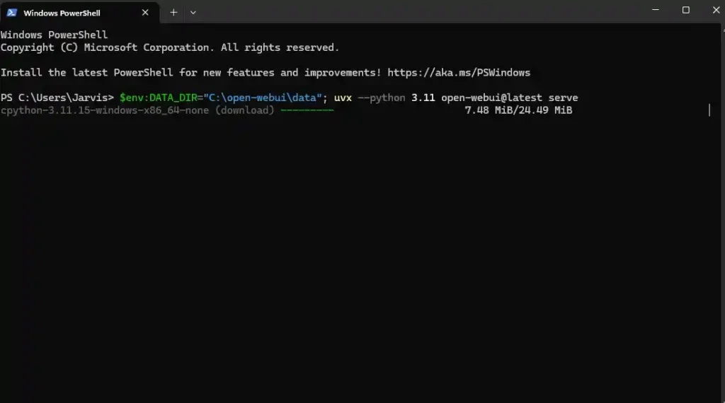Set your data folder and start the server