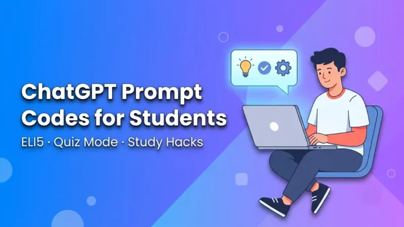 ChatGPT Prompt Codes for Students in 2026: ELI5, Quiz and Study Prompts