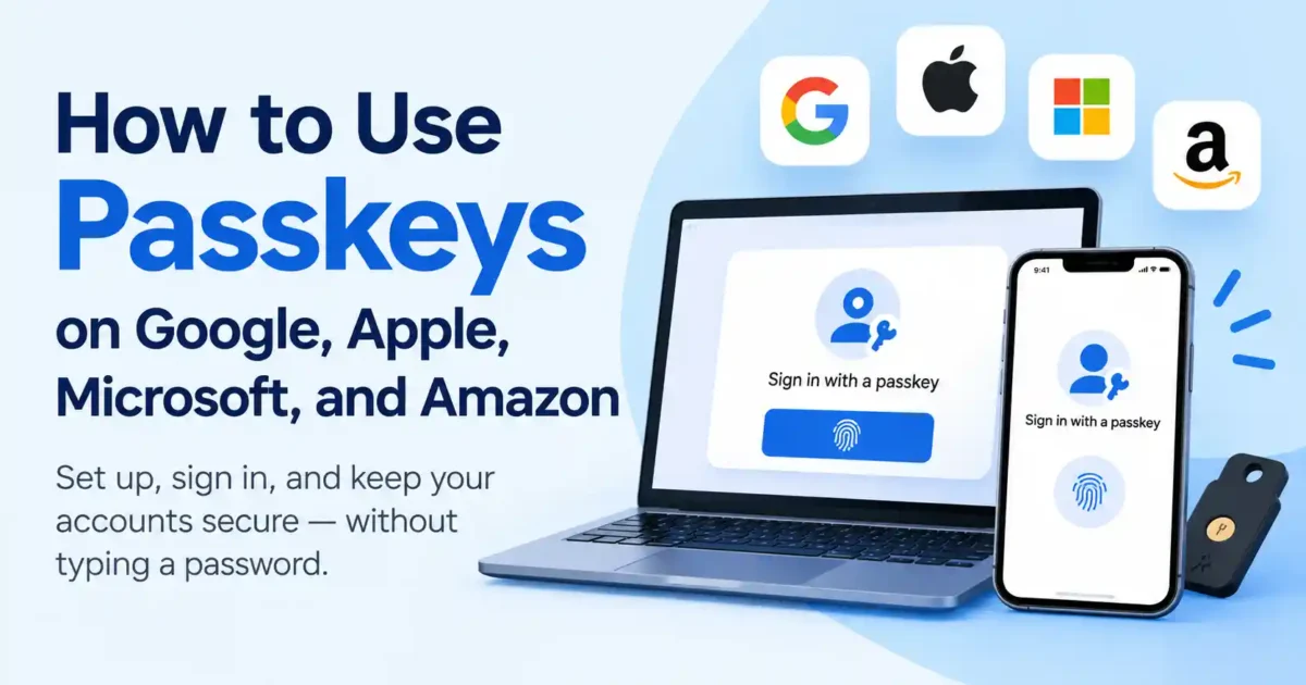 How to Use Passkeys on Google, Apple, Microsoft, and Amazon
