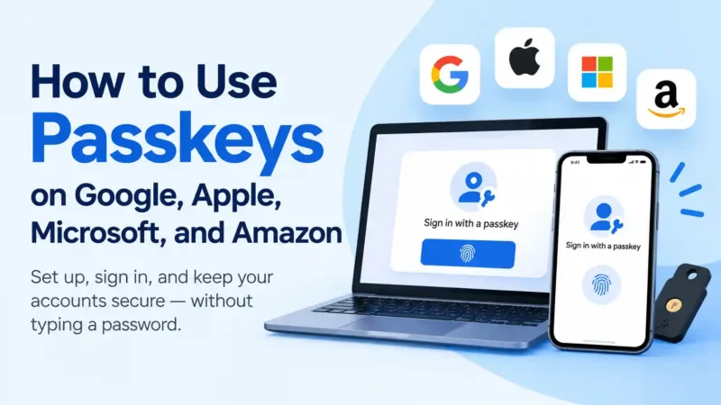 How to Use Passkeys on Google, Apple, Microsoft, and Amazon